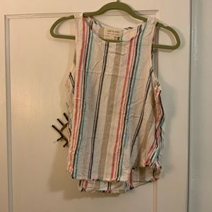 Cloth & Stone Stripped Tank Top - Large